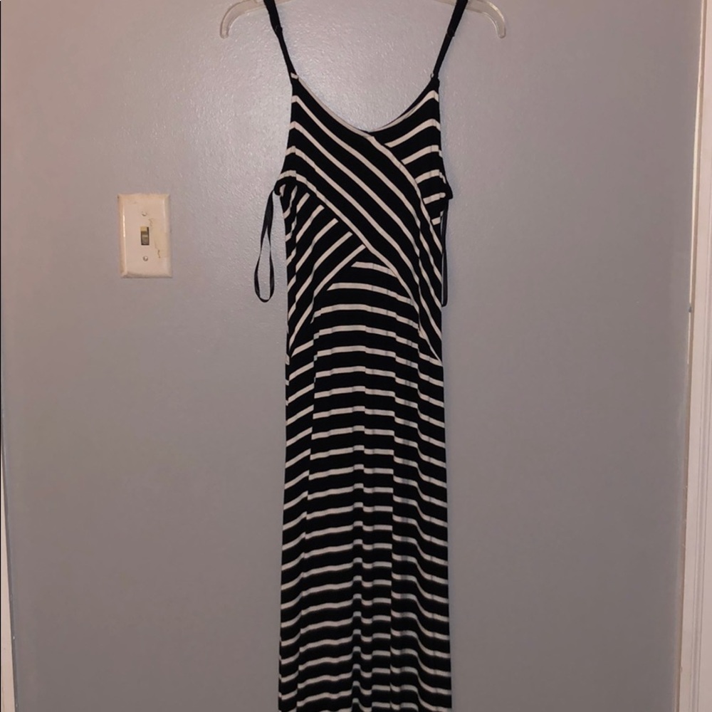 Long striped summer dress.